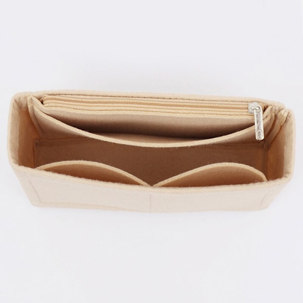 Filtstofpose Liner Passer til luksustaske Indsats Organizer Cosme Khaki Khaki L