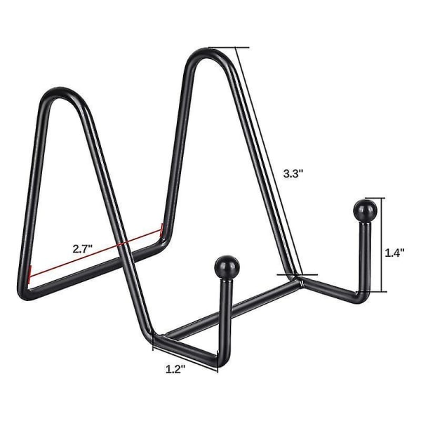 5-pak metal display stand sort jern staffeli til pladeholder display stand til billede