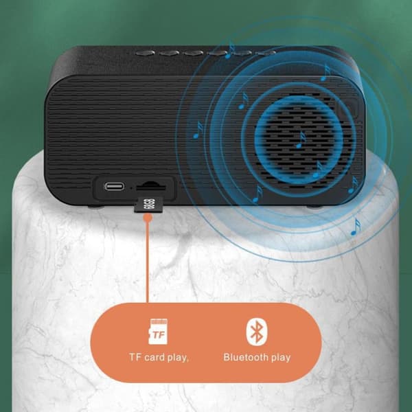 Väckarklocka med Bluetooth-högtalare för iPhone och Android, Nattlampa och LED-display (Svart)[qb]