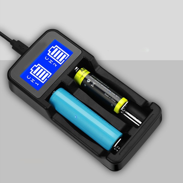 Intelligent USB-batterilader LCD-skjerm for Li-ion 18650 18500 18490 18350 17670 14500/Ni MH/Ni Cd ladeløsning