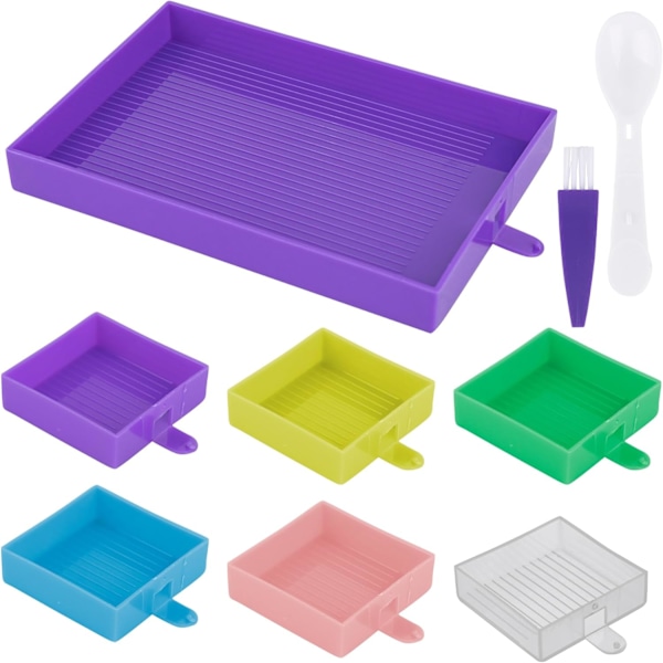 9-pack Diamantmålningspärlbrickor, Plastpärlsorteringsbricka, Organiseringsförvaringsbehållare för Strassstenar, Pärlor, DIY-Hantverksverktyg
