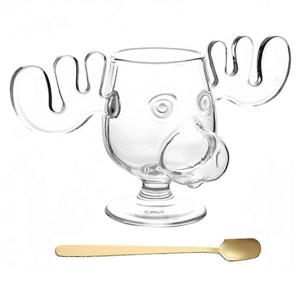 Jul Älg Mugg Clark Griswold Marty Eggnog Glas National Christmas Älg Glas Kopp Julklappar With Spoon
