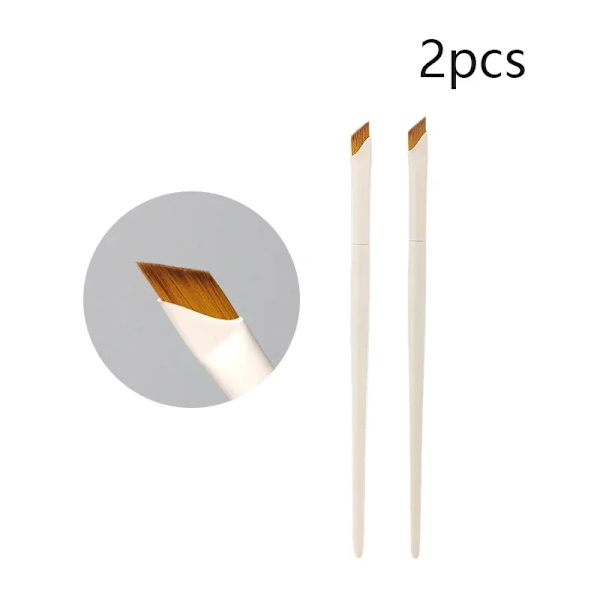 Päivitä terä eyeliner-sivellin ultraohut hieno kulma litteä kulmakarvasivellin silmän alle meikkisiveltimet tarkka yksityiskohtainen sivellin v white Eyeliner 2pcs