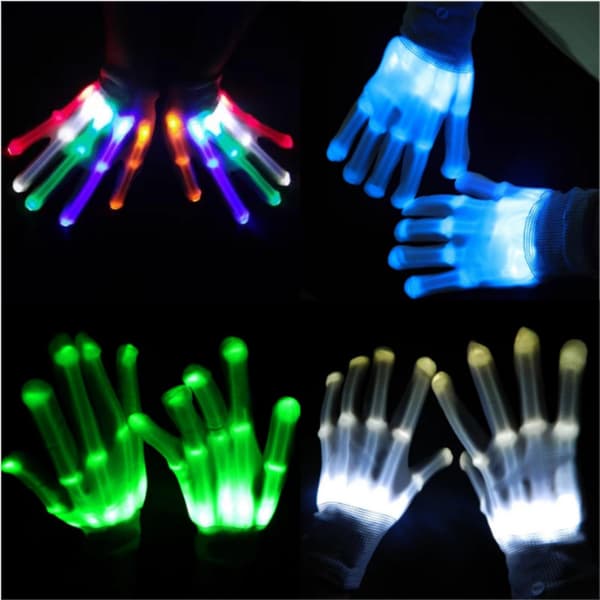 Skelett handben LED lysande handskar Halloween Jul Thanksgiving regnbåge blixt lysande leksaker white 20cm