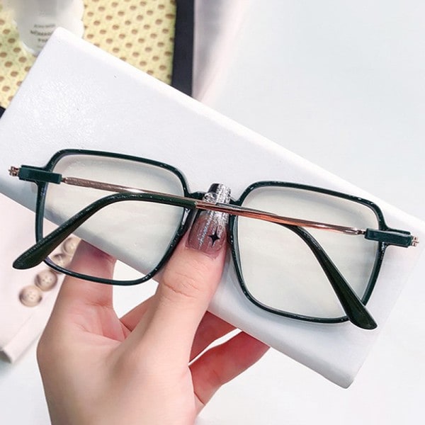 Store firkantede rammer Anti Blue Light briller kvinder mænd Transparen Brun one size Brow Brown one size