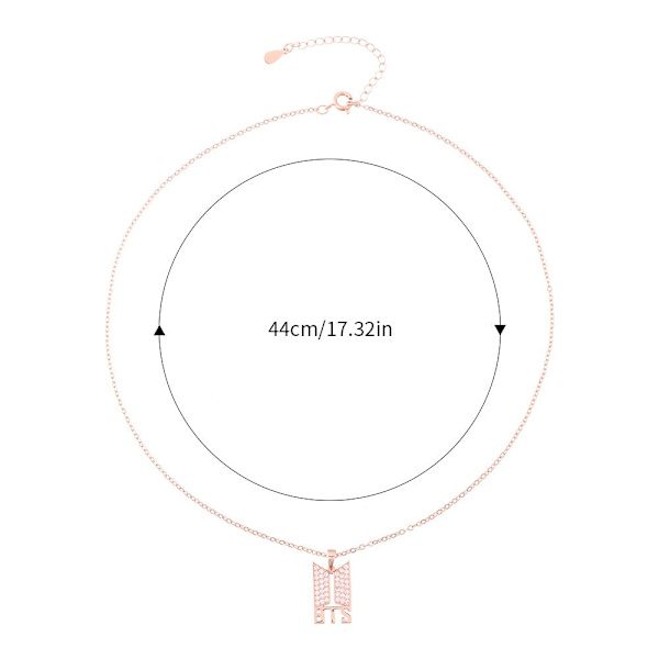 Hallyu Kpop 18k guldpläterat BTS-hänge med halsband - hög kvalitet silver