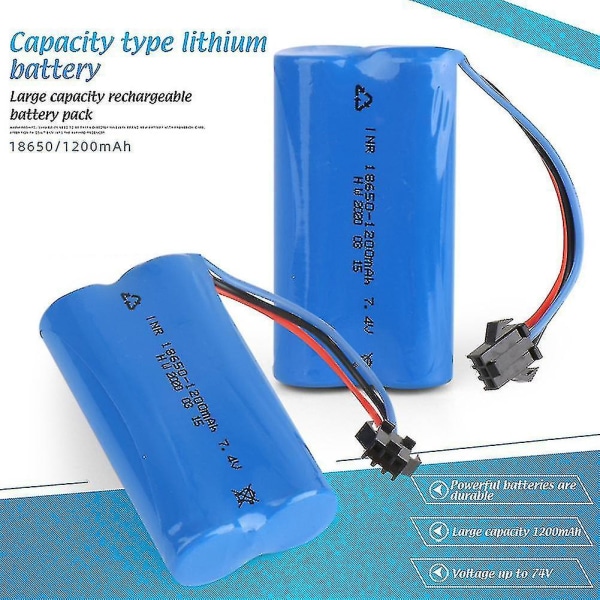 7.4v 1200mah Lithium Batteri Udskiftningsbatteri til Fjernstyret Bil