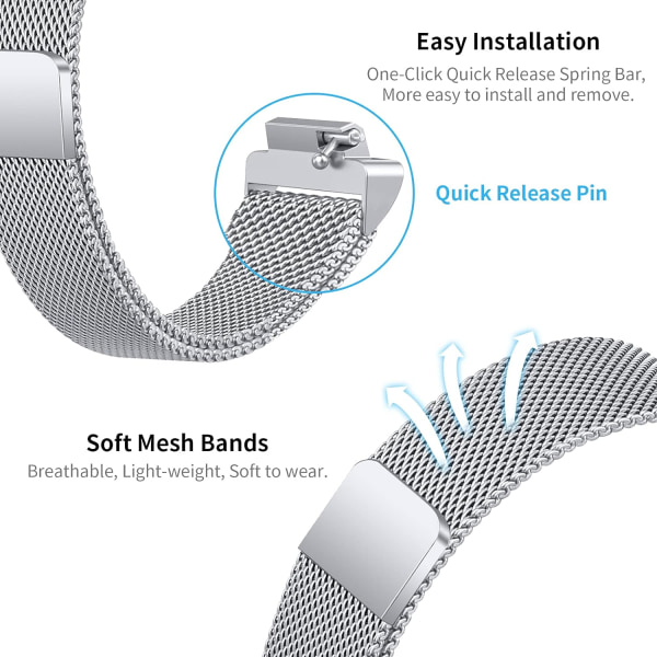 Pakke med 2 silikonearmbånd til Fitbit Inspire 2/ Inspire HR/ Inspire, udskiftningsarmbånd