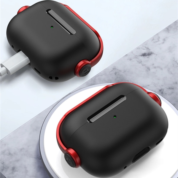 AirPods 3 etui - Etui / Beskyttelseslåsbart Sort Rød Black Red AirPods 3