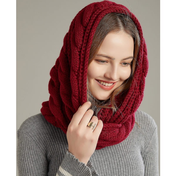 Vinterstickad Infinity-scarf för kvinnor Mode Tjock varm cirkel e644 |  Fyndiq