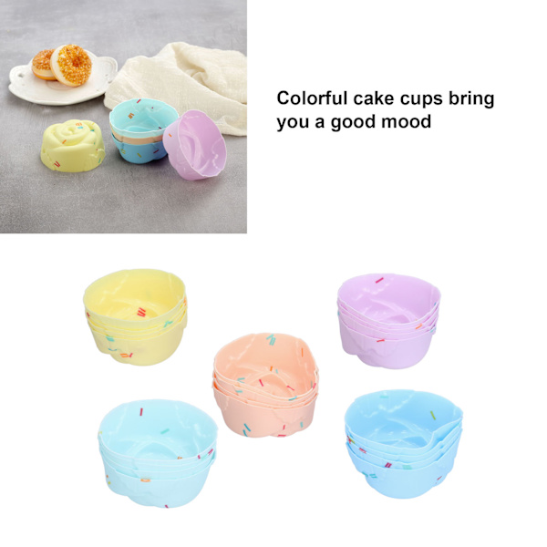 20 stk Cupcake Bageform Silikon Muffinsforme Cupcakeforme Gelepuddingform Rose Sæt
