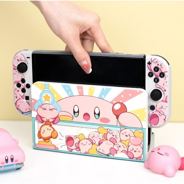 Kawaii fodral till Nintendo Switch Oled Mjuk Tpu-skydd Joycon spelkonsolfodral till Nintendo Switch Oled tillbehör Switch oled fodral