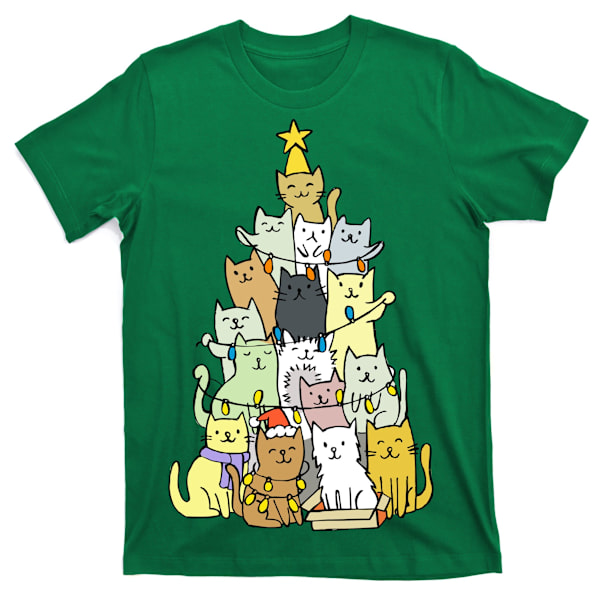 Rolig katt julgran T-shirt M