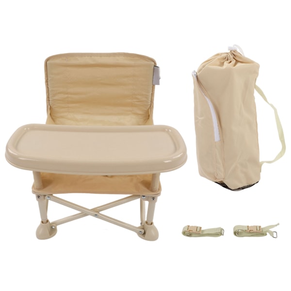 Baby Picnic Stol Spisebordsstol Bærbar Baby Træningsstol Udendørs Foldbar Sæde Sele Meget Pålidelig Nursling Trottie Standard Beige