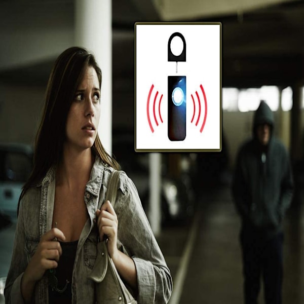 Ficklarm, premiummodell med stroboskop LED-blixtsignal, professionellt personlarm, panikalarm, gällt larm, nödlarm för hela familjen