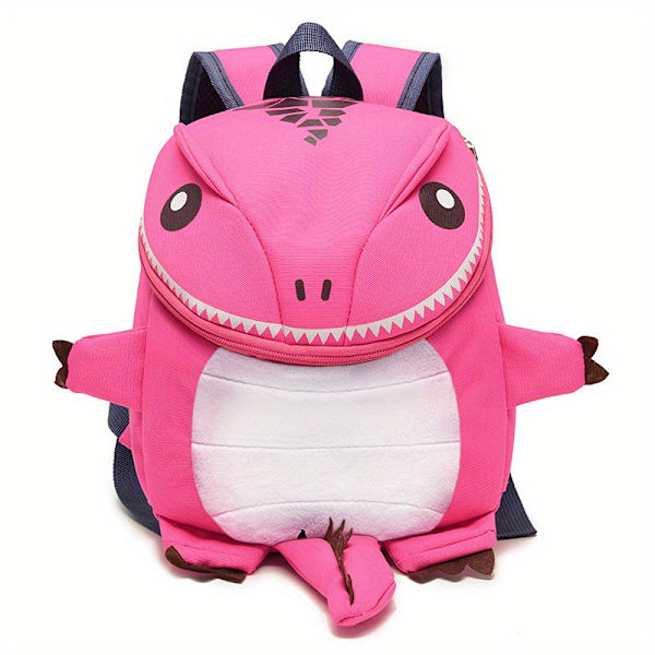 1 st tecknad dinosaurieformad ryggsäck för dagisbarn, pojkar och flickor dubbel axelväska Pink