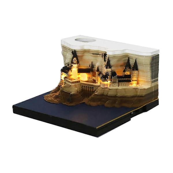 1 st Memo Pads Papperskonst med Ljus-Up Castle 3D Stick Notes, Hantverk för DIY Post Notes With light