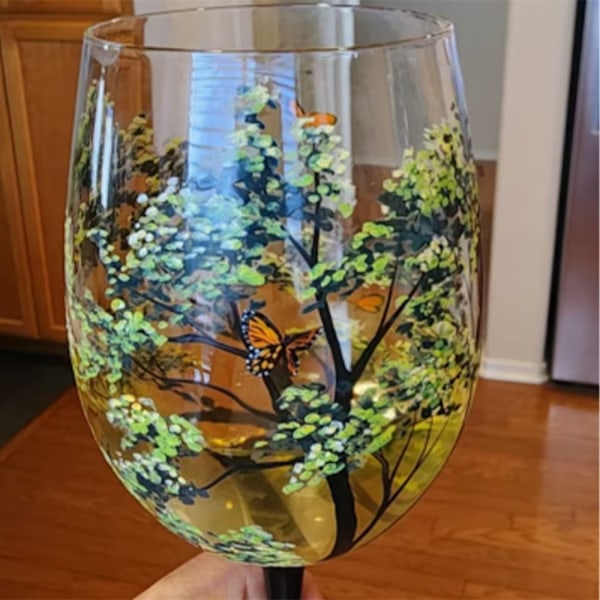 Fire Seasons Tree Vinglass Sesonger Glasskopp SOMMER SOMMER buzzer