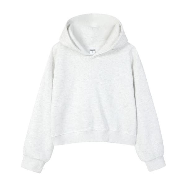 Cropped hættetrøje til kvinder, afslappet pullover hættetrøje crop top*L*Snowflake Ash Snowflake Ash L