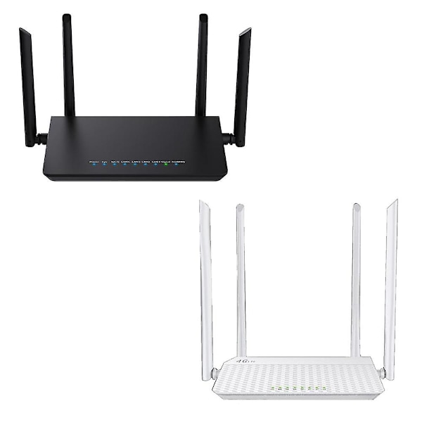 Stationär 4G LTE WiFi-router med 4 externa antenner, 4 RJ45-portar, stöd för 32 WiFi-användare, stor enhet