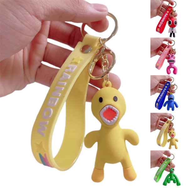 Roblox Rainbow Friends Silikon Nyckelring Väska Hänge Barn Present yellow