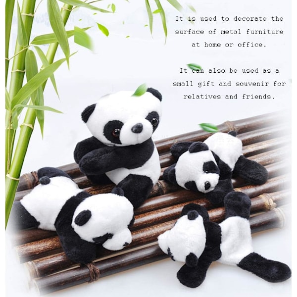 4-osainen Panda-jääkaappimagneetti, söpö pehmeä plushi-panda 3D-jääkaappitarra