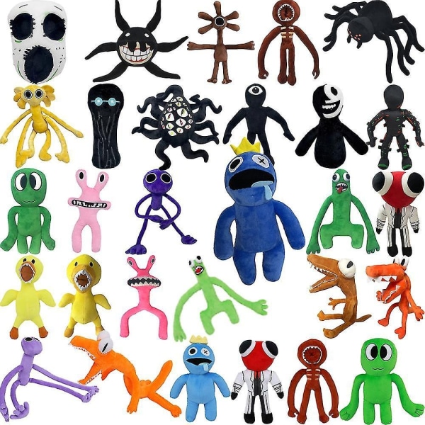 Roblox Doors/Rainbow Friends Populärt Spel Mjuk Plysch Söta Seriefigur Stoppade Djur Plyschdocka C-WELLNGS Type1 Green