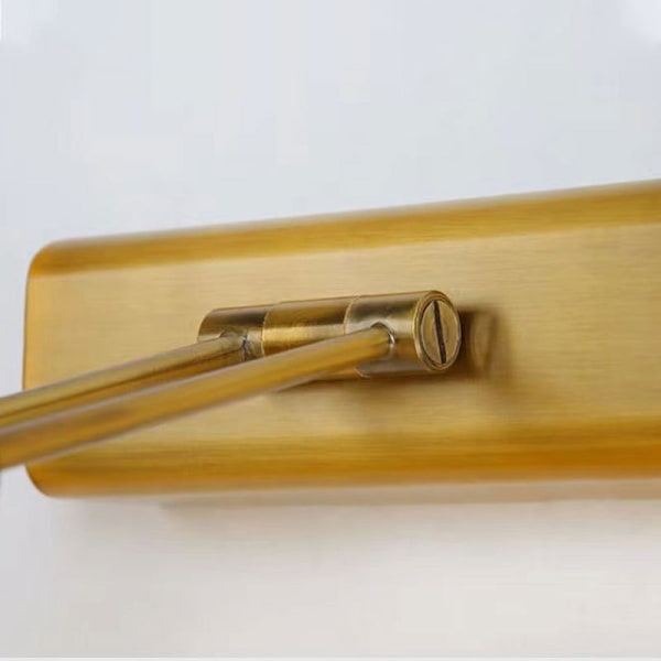 Vintage Messing Badeværelsesspejl Lys, Retro LED Spejl Lys med Justerbar Arm og Rustfrit Stål Base, 3000K IP44 Vandtæt Badeværelseslys