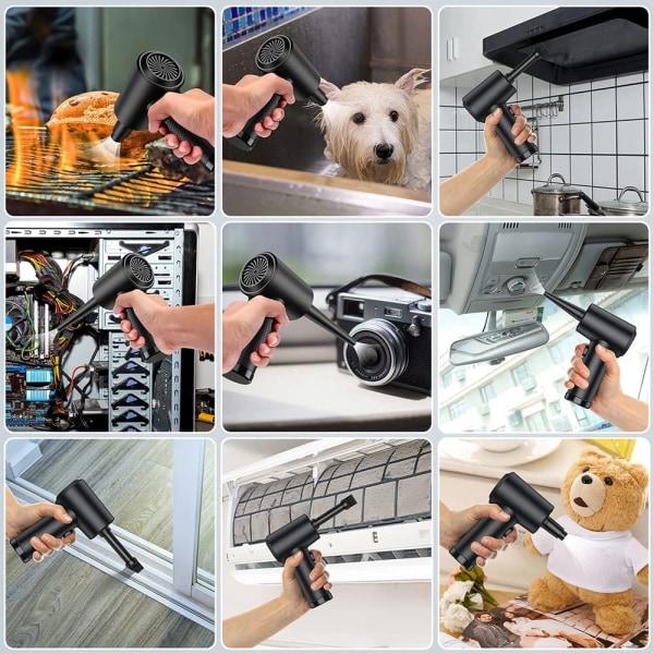 Kraftfull komprimerad luftdammsugare - Kontors tangentbordsrengörare - Trådlös USB-laddning - Tanklös