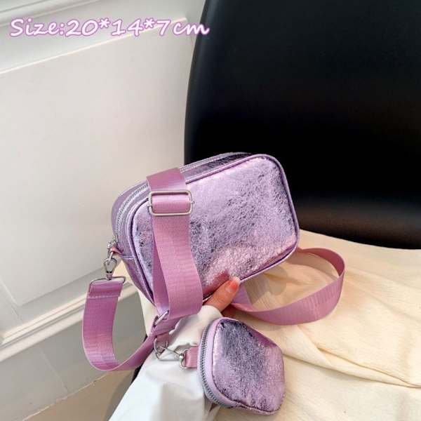 Skuldertaske med pailletter Crossbody taske LILLA Purple