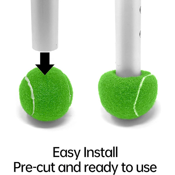4 tennisbolde til møbelben og gulvbeskyttere, sort