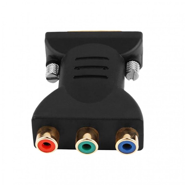 Dvi-i 24+5 hane till 3 RCA hona svart adapterkonverter HDMI-kabel