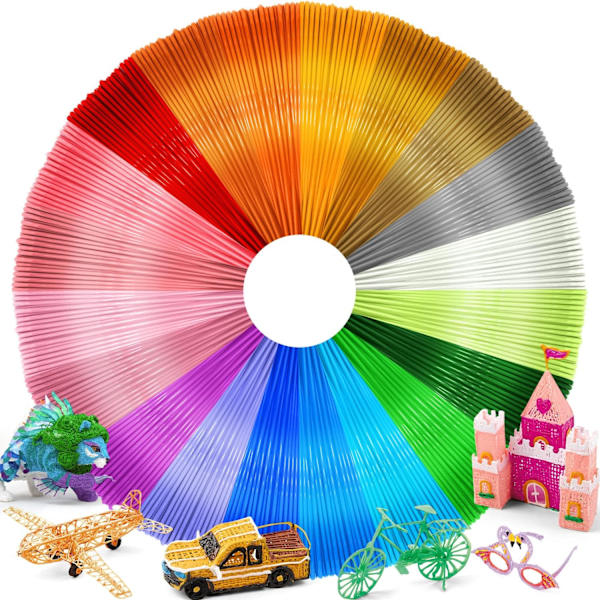 1,75 mm 3D-pen filament PCL 20 farver, hver farve 5 m
