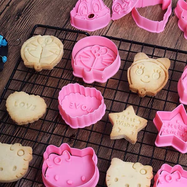 3D Tecknade Kakformar Grönsaksfrukt Smörgåsskärare Bakningskitc{hw} B