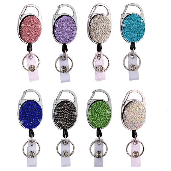 Tilbagekaldelig nøglering 3 stk JoJo ID-kortholder Tilbagekaldelig nøgle Jojo Glitter Tilbagekaldelig nøglering ID-kortholder Tilbagekaldelig Yo-Yo