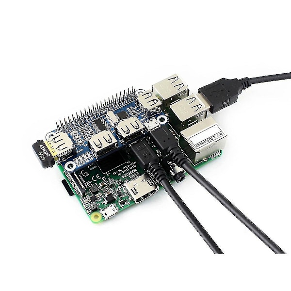 Waveshare 4 USB-portin USB-keskitin Hat Raspberry Pi 4b 3b+ -laitteelle