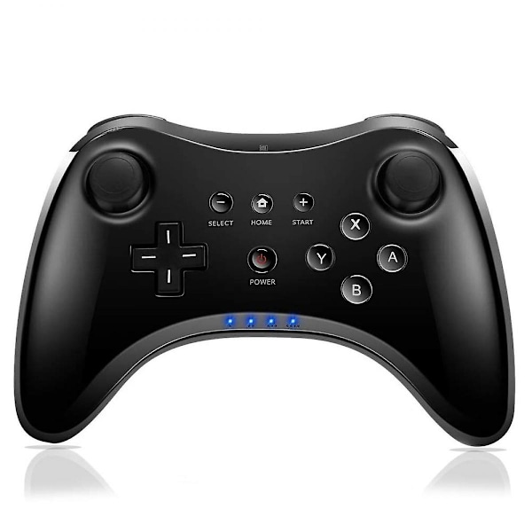 Pro-kontroll för Wii U, Trådlös Handkontroll för Nintendo Wii U Controller Gamepad Joystick Dubbla Analoga Spelkontroller (Svart)