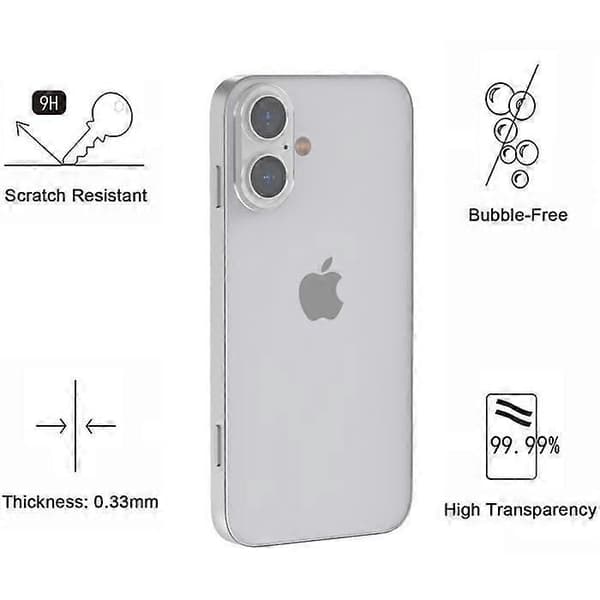 Kameraskydd - Phonillico® - iPhone 16 / 16 Plus - Härdat Glas - 2-pack - Reptåligt(h})