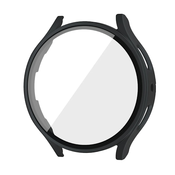 Hærdet glas + PC-cover til Samsung Galaxy Watch4 5 6 44mm 40mm All Coverage Case Galaxy Watch4 5 tilbehør Sort Black Galaxy Watch5 44mm