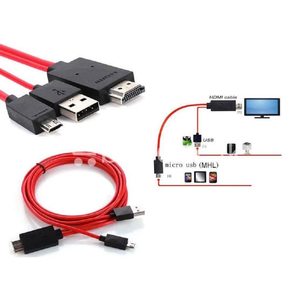 Micro USB til HDMI 1080P HD TV-kabeladapter til Android-telefoner Black