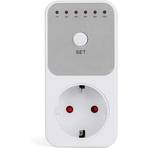 Elektronisk stikkontakt, timer switch controller, nedtællingsstik, hvid