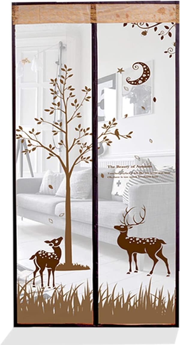 Myggnät för balkongdörr - 90 x 210 cm - Brun