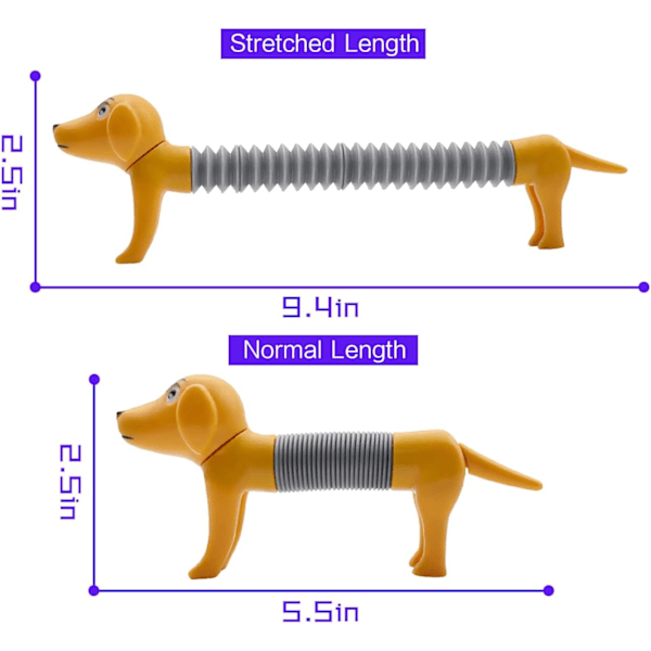 2 st Fidget Sensory Tubes Leks Hund Partypresenter Pop Tubes Fidget Leks