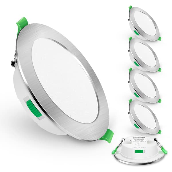 6-pack 5W ultra-tunna dimbara LED-downlights Cct 75-85mm utskärning nickel