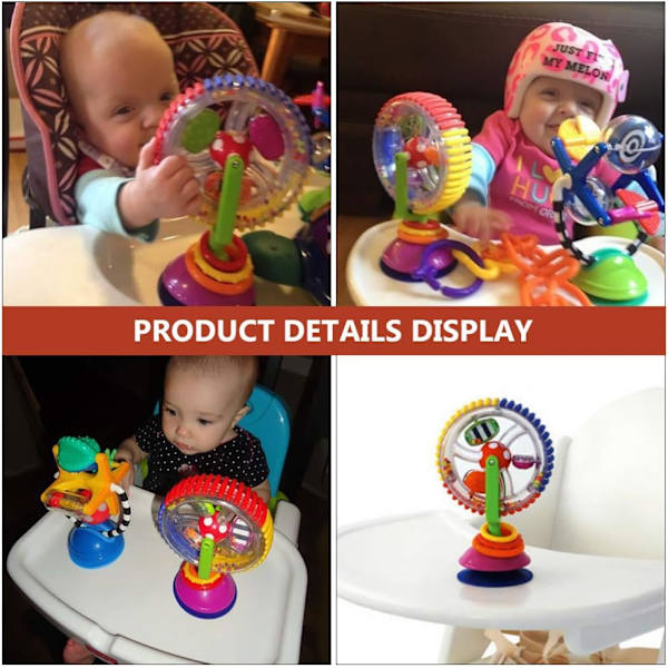 Baby Ferris Wheel - Baby Rotating Rattle with Suction Cup Early Development Rattles Toy Ferris Wheel Shape Children's Chair Handheld Toy