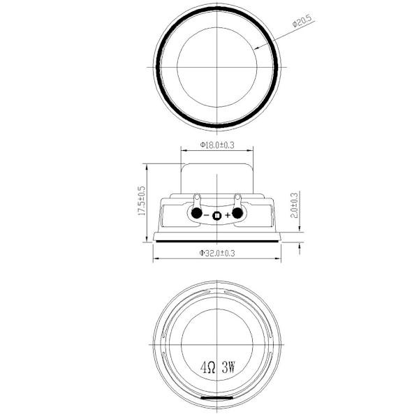 Uppgraderade 32mm interna magnetiska högtalare mångsidig 4 Ohm högtalare frigör kraftfullt ljud Perfekt ersättning för din enhet 2 0.05