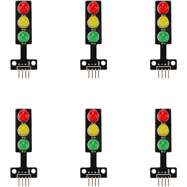 6 stk. Mini Trafiklys LED Display Modul, DC 5V 5mm RGB Trafiksignal Lys Elektronisk Modul