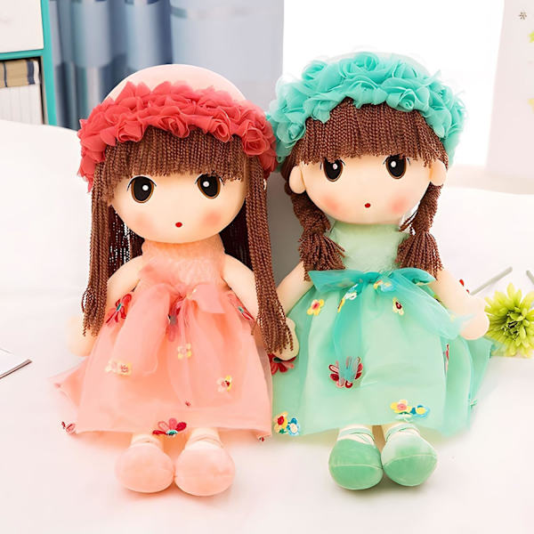 HWD Kawaii Myk Stoffdyr Blomst Jente Plysj Leke Dukke Jenter Gave, 18 Tommer (Rød)