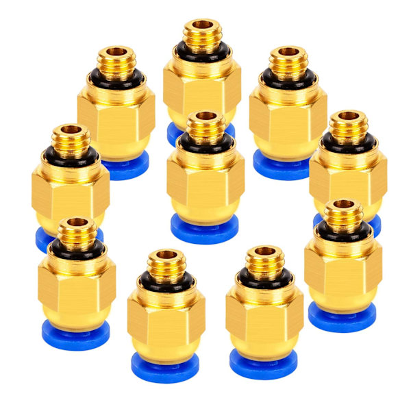 PC4-M6 PC4-M6 Rak Pneumatisk Luftkoppling M6 Gängad Pluggbar Kontakt för 3D-Skrivare Kontakt PTFE-Rör 4mm