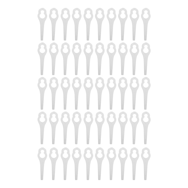 50 stk. Plastblader for gresstrimmer, gressklipperdeler for BOSCH ALM 28 30 (Hvit)